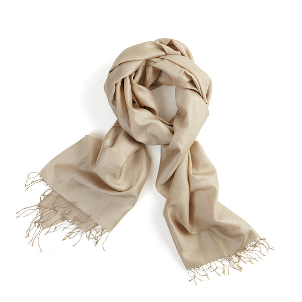 Light Beige Silk Scarf - Afghanistan