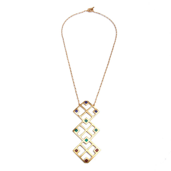 Square Lattice Pendant - Afghanistan